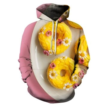 Yellow Donuts Dessert 3D Hoodie Sweatshirt Pullover