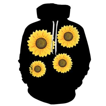 Sunflower Black 3D Sweatshirt Hoodie Pullover