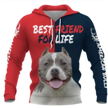 Temperament Red Blue Dog Pattern Animals Hoodie