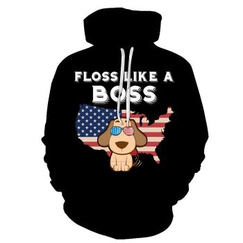 Funny American Pup 3D - Sweatshirt, Hoodie, Pullover