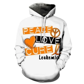 3D Peace, Love, & Cure - Hoodie, Sweatshirt, Pullover