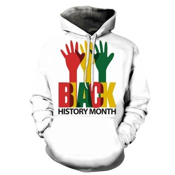 White Hand Print Black History Month 3D - Sweatshirt, Hoodie, Pullover