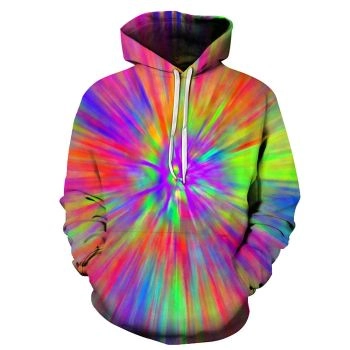 Purple Green Tie Dye Hoodie 3D Sweatshirt Pullover Hoodie