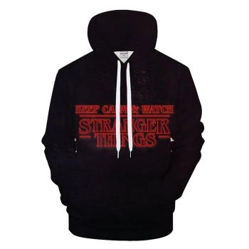 Stranger Things Red And Black Print Hoodie