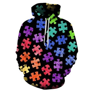 Autism Puzzle Design 3D - Sweatshirt, Hoodie, Pullover -Support Autism Awareness Movement