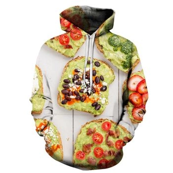 Avocado Toast 3D Sweatshirt Hoodie Pullover