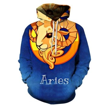The Blue Aries - March 21 to April 20 3D Sweatshirt Hoodie Pullover