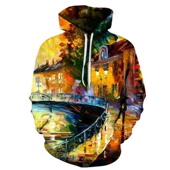 The Bridge Oil Painting 3D - Sweatshirt, Hoodie, Pullover