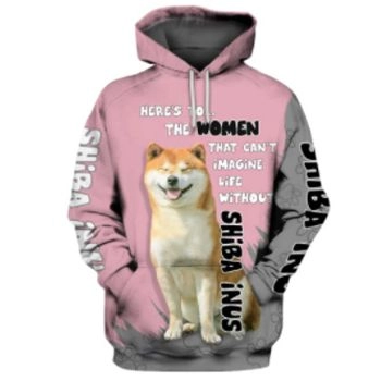 Popular Pink Dog Pattern Animals Hoodie