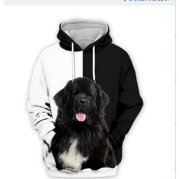 Precious Black White Dog Pattern Animals Hoodie