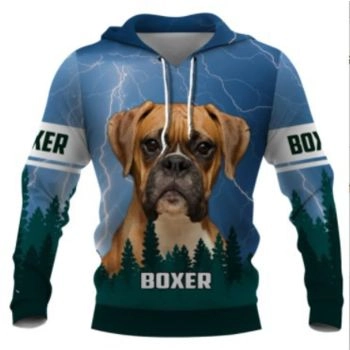 Precious And Gorgeous Blue Dog Pattern Animals Hoodie