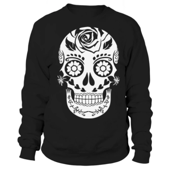 Sugar Skull Funny Halloween White Sweatshirt