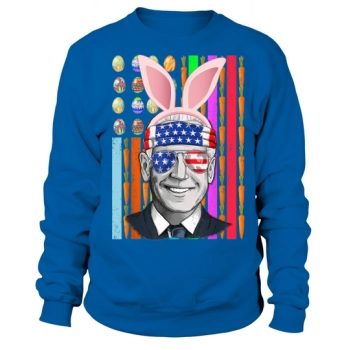 Funny Joe Biden Confused Easter Bunny American Flag Sweatshirt