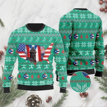 American Puerto Rico Christmas Ugly Sweater