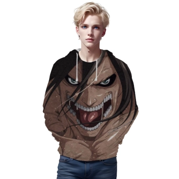 Eren and His Titan Anime- Attack 3D Printed Hoodie