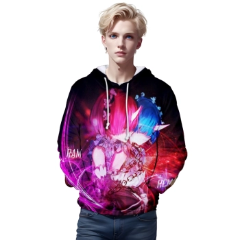 Anime Re Zero Hooded Pullover Hoodie