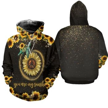 Street Black Turtles Sunflower Pattern Animals Hoodie