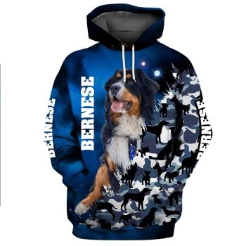 Popular Blue Dog Pattern Animals Hoodie