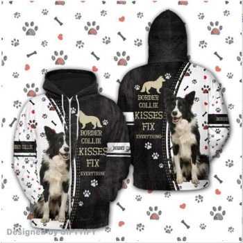 Vintage  Black White Dog Pattern Animals Hoodie