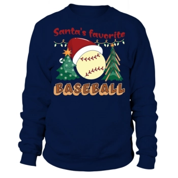 Christmas Sport Santa's Favorite Baseball Sweatshirt