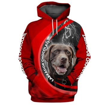 Vintage  And Loose Red Dog Pattern Animals Hoodie