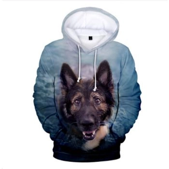 Cute Blue Dog Pattern Animals Hoodie