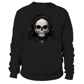Skull Witch Creepy Halloween Sweatshirt