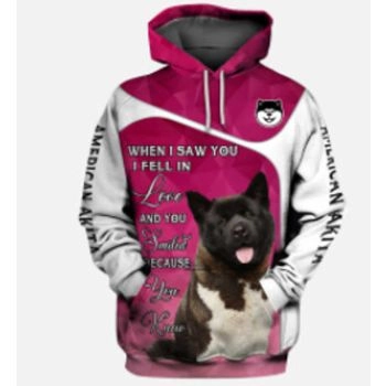 Fashion Pink White Dog Pattern Animals Hoodie