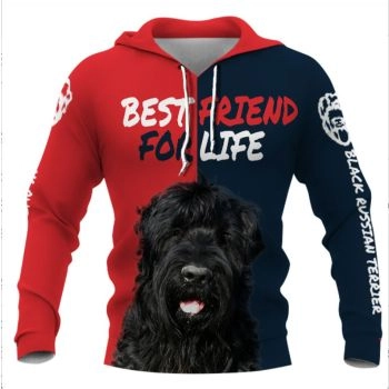 Fashion Red Blue Dog Pattern Animals Hoodie