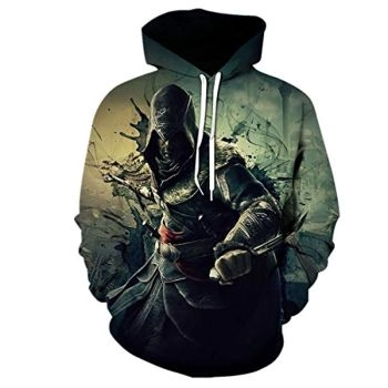 Assassins Creed Hoodies &#8211; 3D Print Altair Ezio Drawstring Pullover Sweatshirt