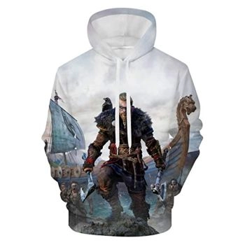 Assassins Creed Hoodies &#8211; 3D Print Eivor Drawstring Pullover Sweatshirt