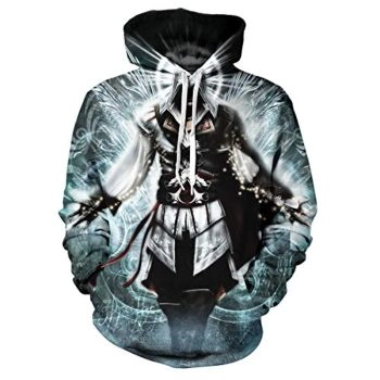Assassins Creed Hoodies &#8211; 3D Print Ezio Drawstring Pullover Sweatshirt