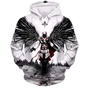 Assassins Creed Hoodies &#8211; 3D Print Wings Ezio Drawstring Pullover Sweatshirt