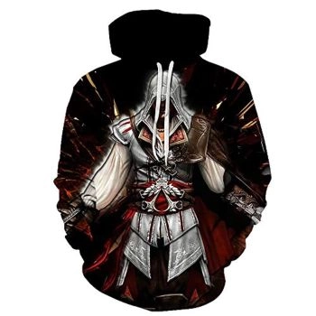 Assassins Creed Hoodies -Dark Ezio Hoodie Assassin&#8217;s Creed Ezio Hoodie Drawstring Pullover Sweatshirt