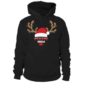 Merry Christmas Cousin Crew Reindeer Matching Hoodies