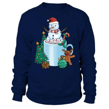Christmas Hot Drinks Cute Snowman Sweatshirt