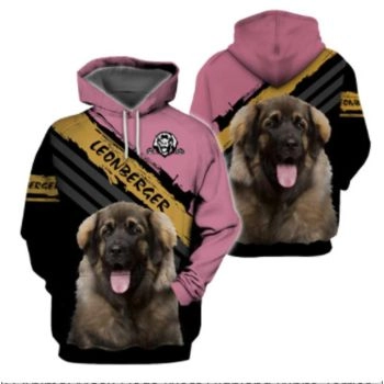 Popular Black Pink Dog Pattern Animals Hoodie