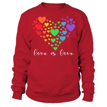 LGBT Heart Shape by Heart Love Is Love Sweatshirt
