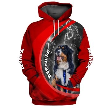 Gorgeous Red Dog Pattern Animals Hoodie