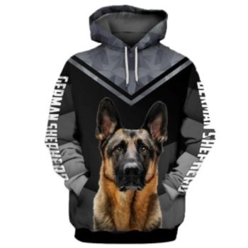 Fashion Black Dog Pattern Animals Hoodie