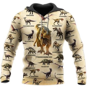 Fashion Brown Dinosaurs Pattern Animals Hoodie