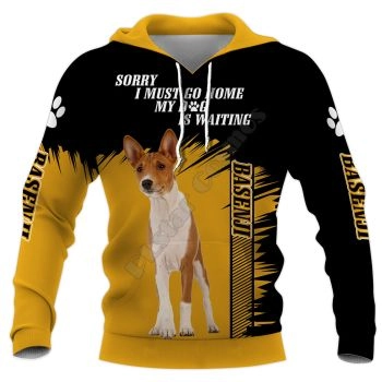 Fashion Black Yellow Dog Pattern Animals Hoodie