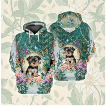 Temperament Green Dog Pattern Animals Hoodie