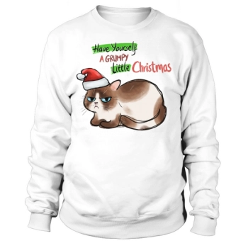 Funny Cat Christmas Have A Grrumpy Little Christmas Sweatshirt