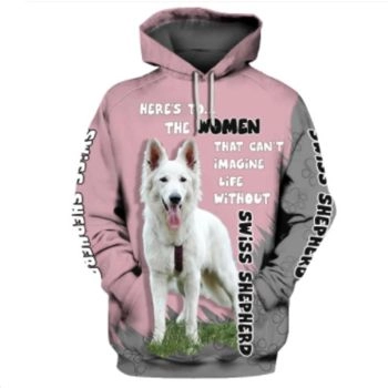  Gorgeous Pink Dog Pattern Animals Hoodie