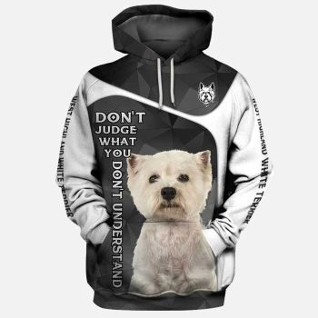 Cute And Loose Grey Dog Pattern Animals Hoodie