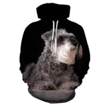 Pretty Black Dog Pattern Animals Hoodie