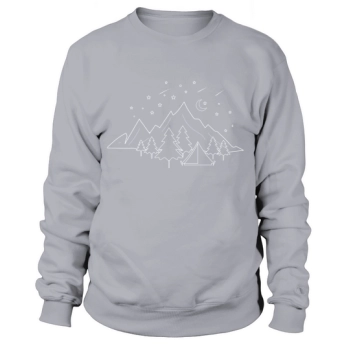 Camping Night Line Art Vector Sweatshirt