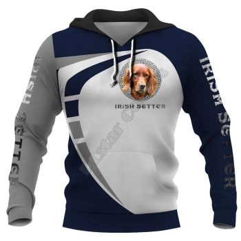 Classical And Elegance Blue White Dog Pattern Animals Hoodie