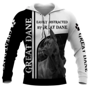 Precious And Cute Black White Dog Pattern Animals Hoodie